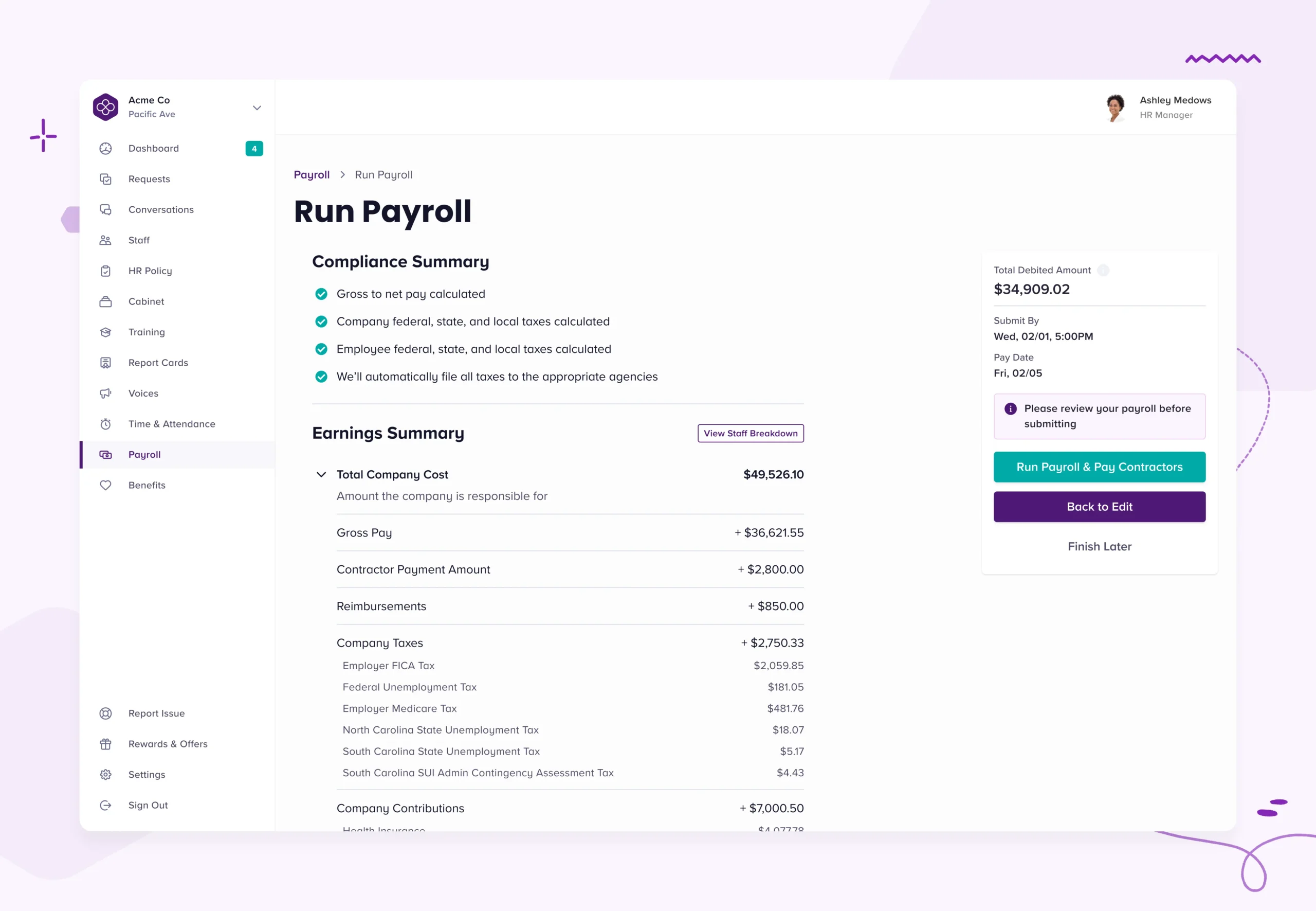 bambee payroll screenshot