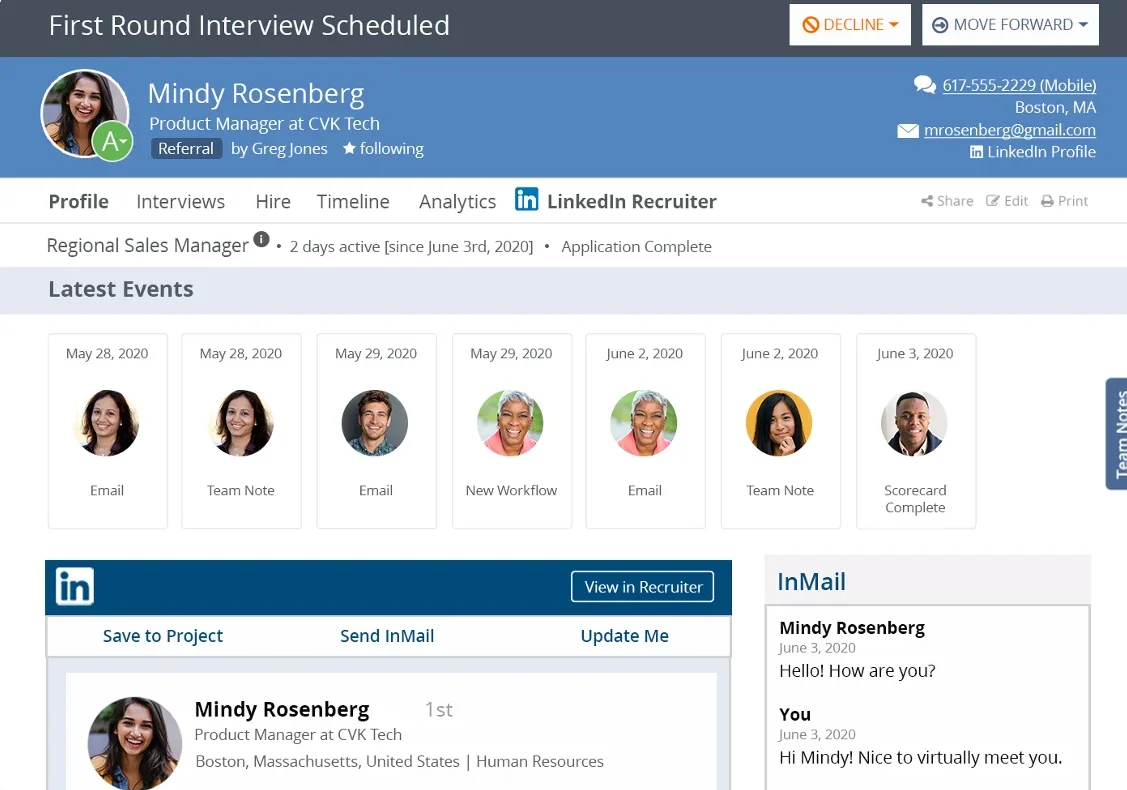 clearcompany interview page screenshot