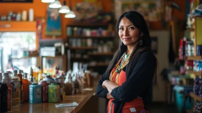 Native American woman business owner