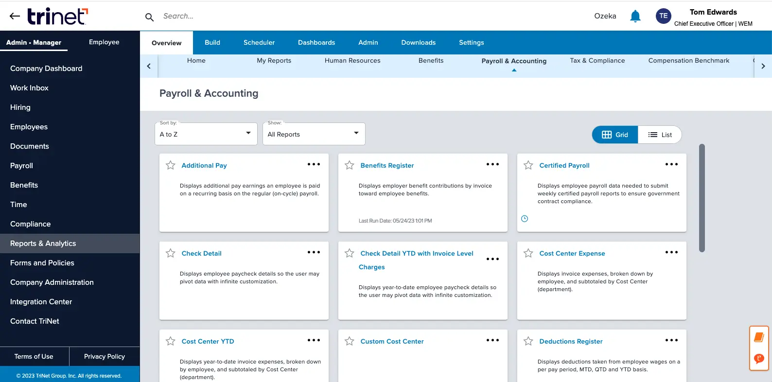 trinet payroll screenshot