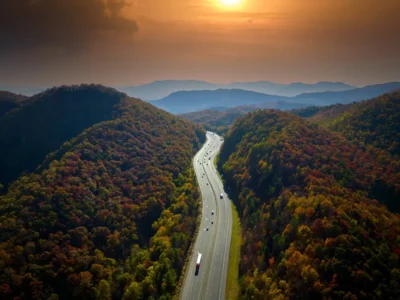 Scenic drive in North Carolina