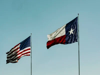 Texas and United States flag